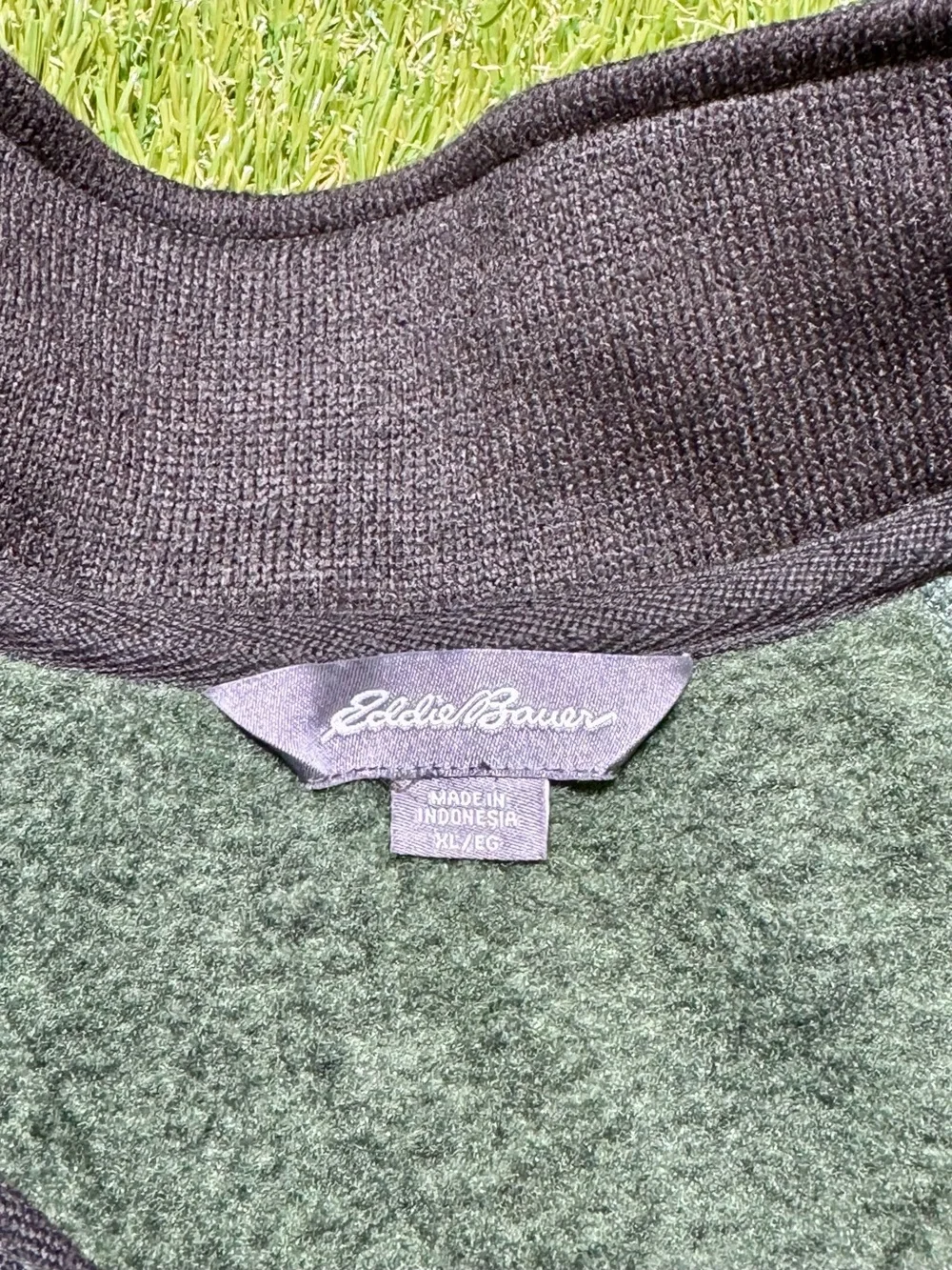 Eddie Bauer Radiator 1/4 Zip Fleece Pullover Mock Neck Men’s Size XL Green NWT